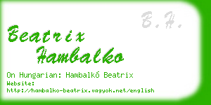 beatrix hambalko business card