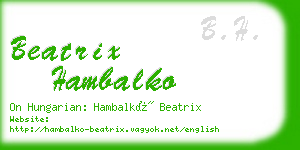 beatrix hambalko business card